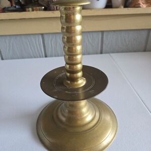 Virginia Metalcrafters Colonial Williamsburg Brass Trumpet Base Candlestick 8.5"